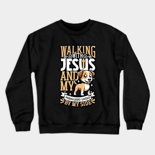 Jesus and dog - Perdigueiro Galego Crewneck Sweatshirt